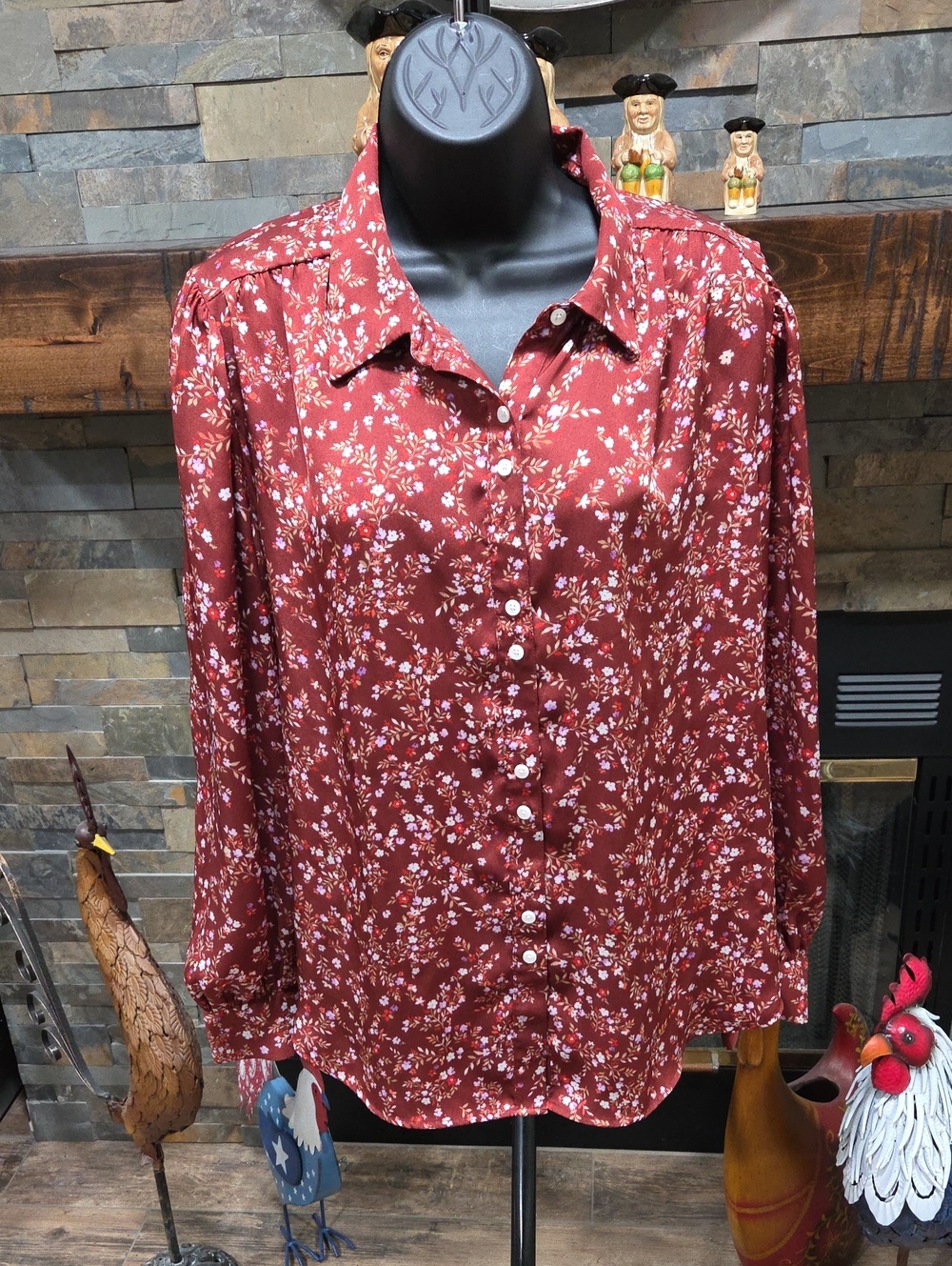 Ann Taylor Floral Button Down Top